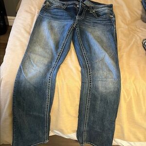 Silver Jeans Indigo Denim with Contrast Stitching Chloe Boot